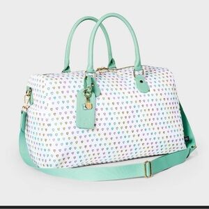 NWT Roller Rabbit X Target - Disco Hearts Wave Softside Duffel Bag White/ Teal